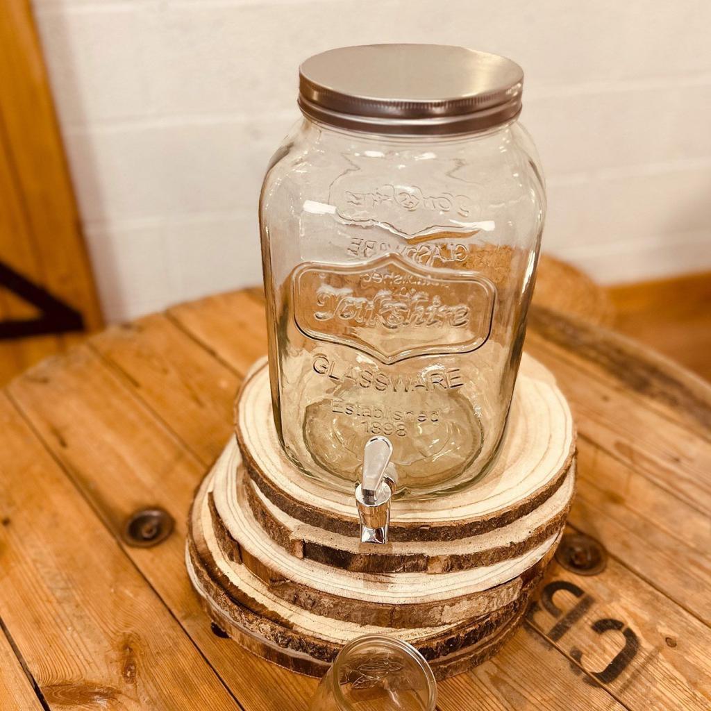 Distributeur de boisson 5 L, limonade, carafe verre robinet, retro