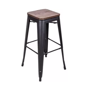 Tabouret métallique noir "Barry"