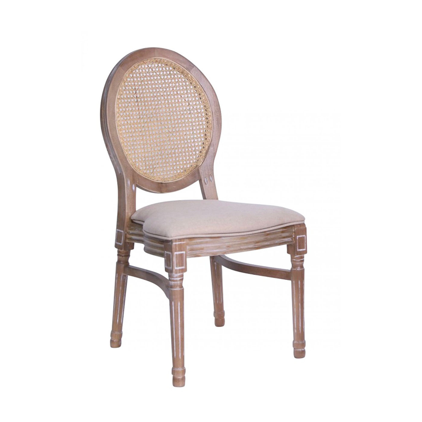 Coussin blanc pour chaise bois cérusé