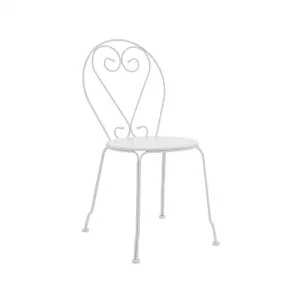 Chaise "Coeur" en fer blanc