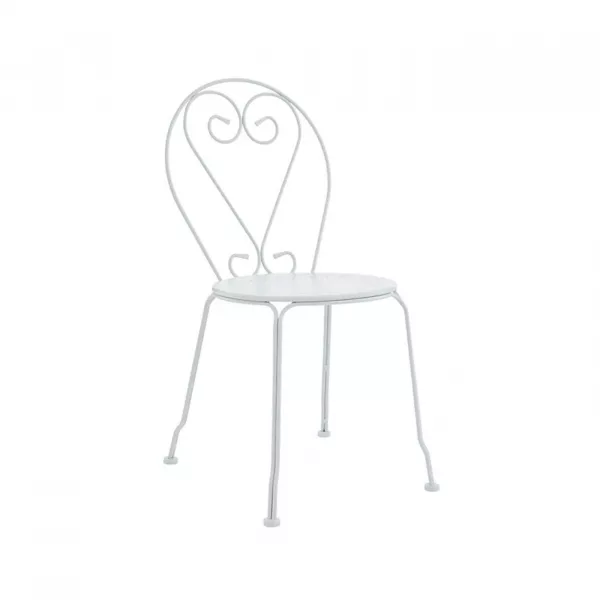 Chaise "Coeur" en fer blanc